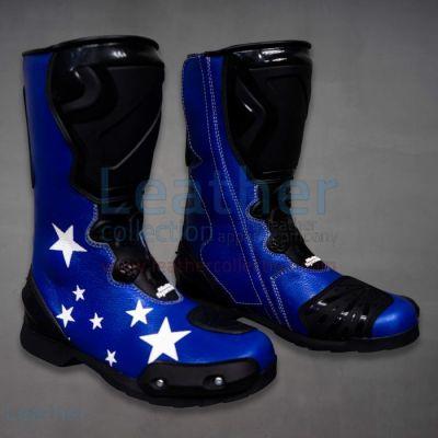Bottes de moto bleues Colin Edwards WSBK 2002