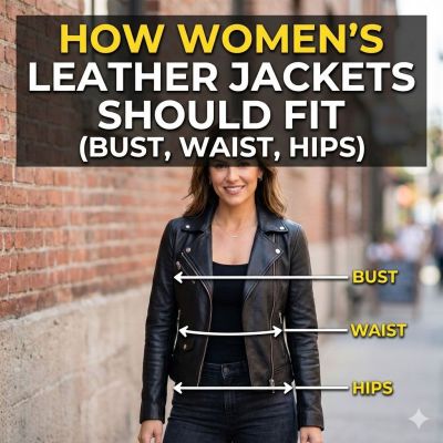 How Women’s Leather Jackets Should Fit (Bust, Waist, Hips)