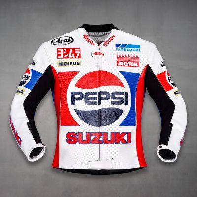 Veste en cuir Kevin Schwantz Suzuki Pepsi GP 1988