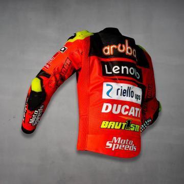 Veste en Cuir Rouge Ducati Alvaro Bautista WSBK 2023