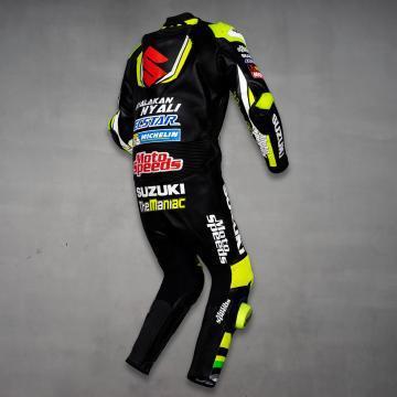Andrea Iannone Suzuki MotoGP 2018 Combinaison en Cuir Noire