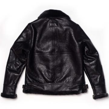 Veste aviateur B3 bomber en shearling noir