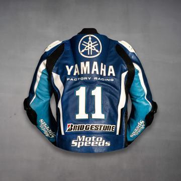 Veste en cuir de moto Yamaha