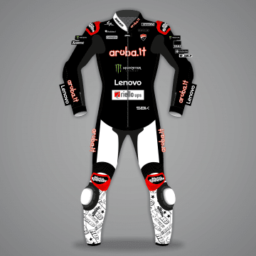 Cuirs Noir et Blanc Alvaro Bautista SBK 2025 WT