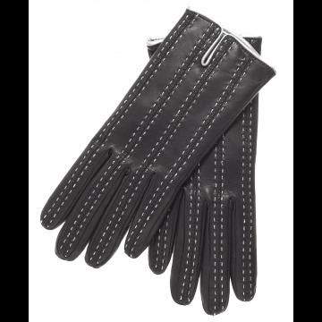 Gants en cuir noir pour femme