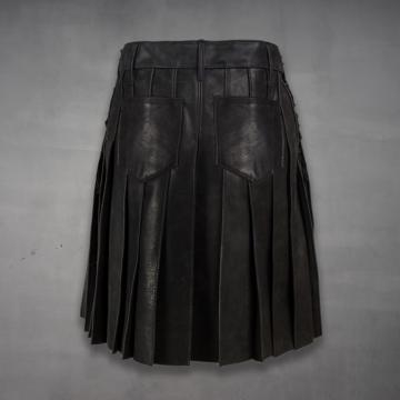 Kilt en cuir noir pour hommes