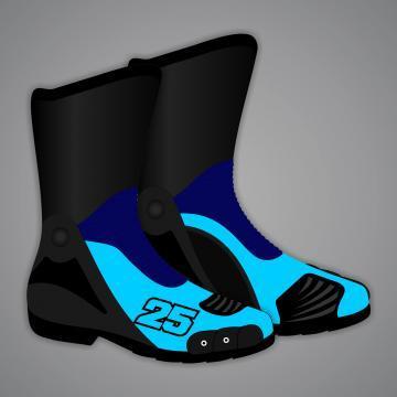 Bottes de moto bleues Raul Fernandez MotoGP 2025