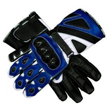 Gants de motard bleus