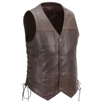 Gilet de moto en cuir premium