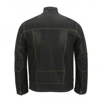 Veste de biker en cuir noir pour homme