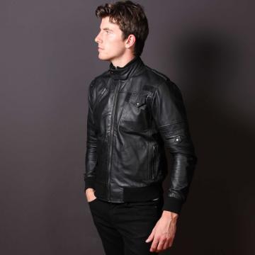 Veste bomber noire pour homme