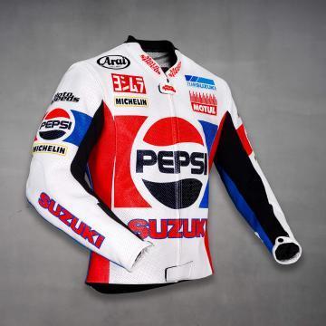 Veste en cuir Kevin Schwantz Suzuki Pepsi GP 1988
