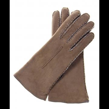 Gants en shearling d'agneau en daim pour femmes