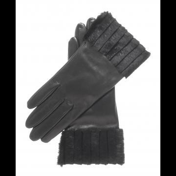 Gants en cuir avec poignet en fourrure