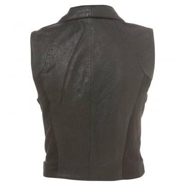 Gilet sans manches en cuir pour femmes