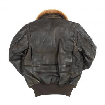 Veste Bomber en Cuir avec Col en Fourrure pour Femmes