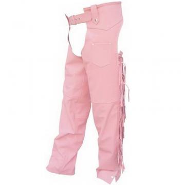 Chaps de moto tressés roses pour femmes
