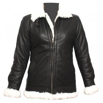 Manteaux en cuir longs avec fourrure