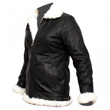 Veste en cuir doublée de fourrure