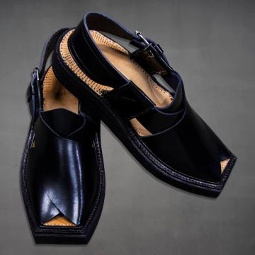 Chappal en cuir Kaptaan Noir