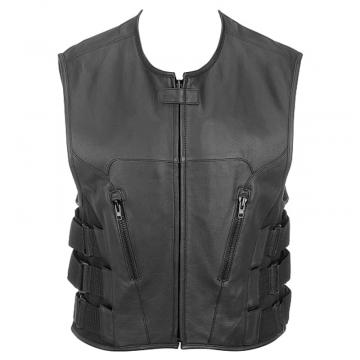 Gilet en Cuir Noir
