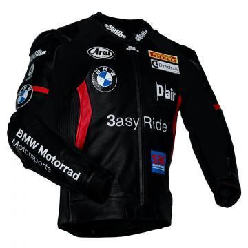Veste en cuir BMW de Leon Haslam noire