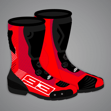 Bottes de Biker Rouges Marc Marquez MotoGP 2024