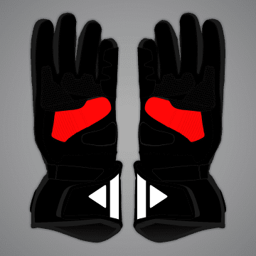 Gants de Moto Maverick Vinales Noir Rouge MotoGP 2024