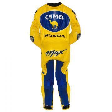 Max Biaggi combinaison de course jaune Camel Honda MotoGP 2004