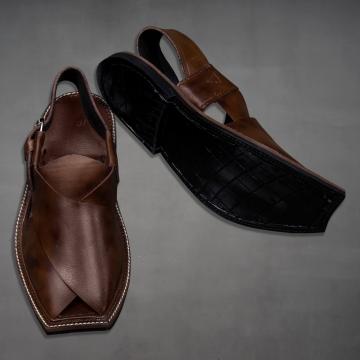Hommes Kaptaan Chappal Marron