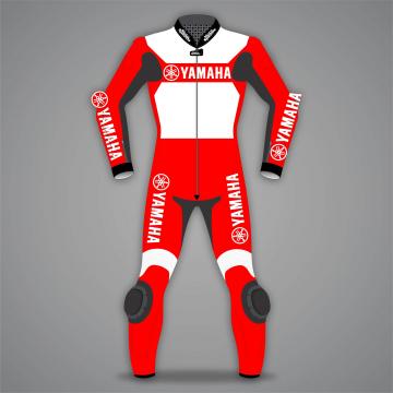 Vêtements de moto Yamaha 2 pièces Rouge / Blanc