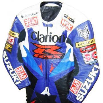 Combinaison de moto Suzuki 2001 BSB en cuir