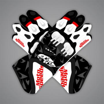 Pedro Acosta Black and White Moto Gloves MotoGP 2025