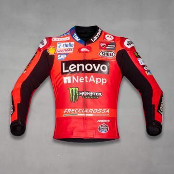 Veste de moto en cuir rouge Marc Marquez Ducati MotoGP 2025