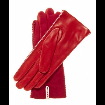 Gants en cuir suédé rouge pour femmes