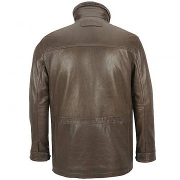 Veste en cuir Rugged Lamb à 4 poches avec col en shearling
