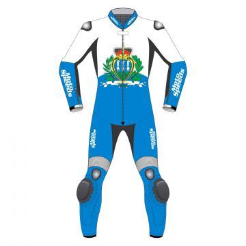 Combinaison de moto personnalisée avec le drapeau de Saint-Marin
