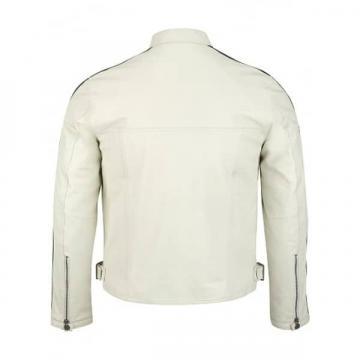 Veste en cuir blanc pour hommes