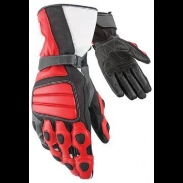 Gants de Moto Rouges pour Touristes en Cuir