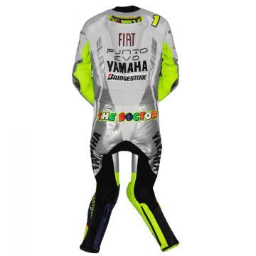 Combinaison en cuir gris Valentino Rossi Yamaha Fiat 2009