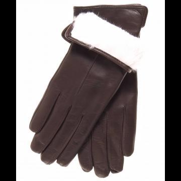 Gants en cuir pour femmes avec doublure en fourrure