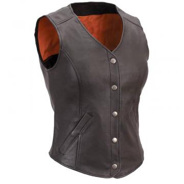 Gilet de moto en cuir pour femmes
