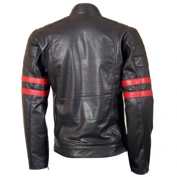 Veste en cuir X-MEN Wolverine avec rayures rouges