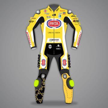 Combinaison de moto jaune