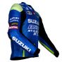 blouson cuir motogp race bleu