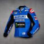 Alex Rins Blouson Cuir Suzuki GSXR MotoGP 2021 Vue de face latérale