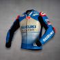 Blouson Cuir Suzuki Alex Rins MotoGP 2020 vue de gauche