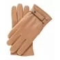 Tan Gants en Cuir Avec Doublure