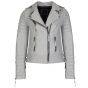 Veste En Cuir Matelasse Femme Grise