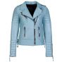 Veste en Cuir Matelassé Femme Bleue
